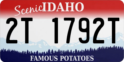 ID license plate 2T1792T