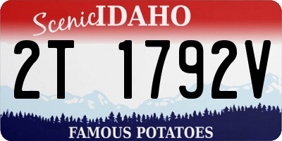 ID license plate 2T1792V
