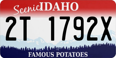 ID license plate 2T1792X