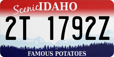 ID license plate 2T1792Z