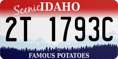 ID license plate 2T1793C