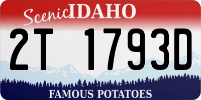 ID license plate 2T1793D