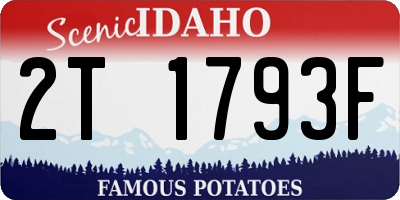 ID license plate 2T1793F