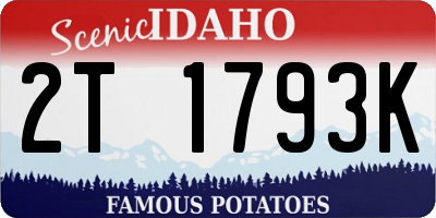 ID license plate 2T1793K