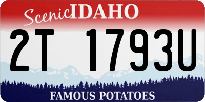 ID license plate 2T1793U