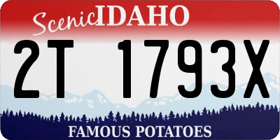 ID license plate 2T1793X