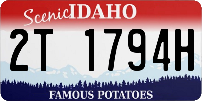 ID license plate 2T1794H
