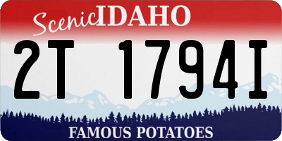 ID license plate 2T1794I