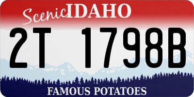 ID license plate 2T1798B