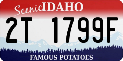 ID license plate 2T1799F