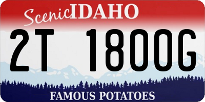 ID license plate 2T1800G
