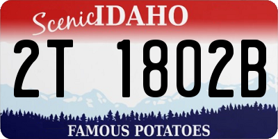 ID license plate 2T1802B