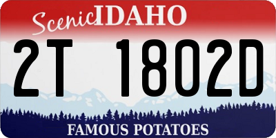 ID license plate 2T1802D