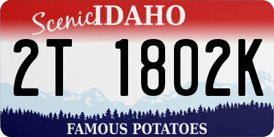 ID license plate 2T1802K