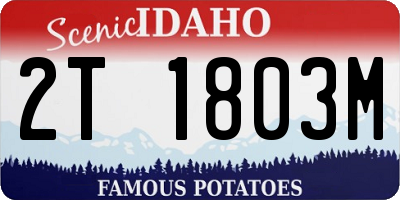 ID license plate 2T1803M
