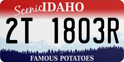 ID license plate 2T1803R