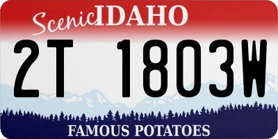 ID license plate 2T1803W