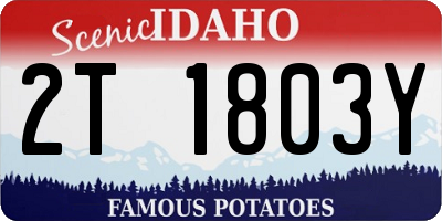 ID license plate 2T1803Y