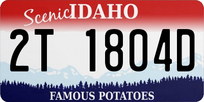 ID license plate 2T1804D