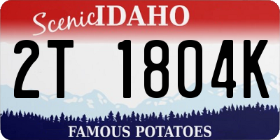 ID license plate 2T1804K