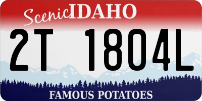 ID license plate 2T1804L