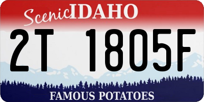 ID license plate 2T1805F