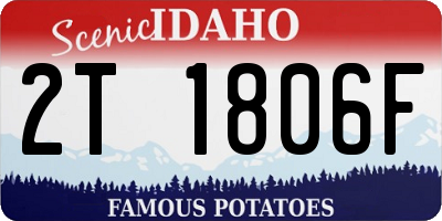 ID license plate 2T1806F