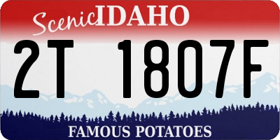 ID license plate 2T1807F