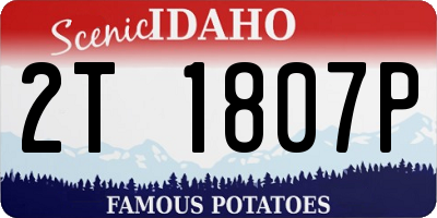 ID license plate 2T1807P
