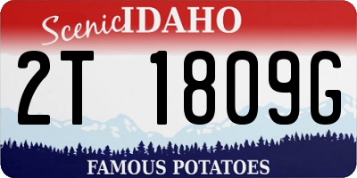 ID license plate 2T1809G