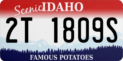 ID license plate 2T1809S