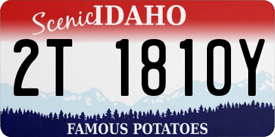 ID license plate 2T1810Y