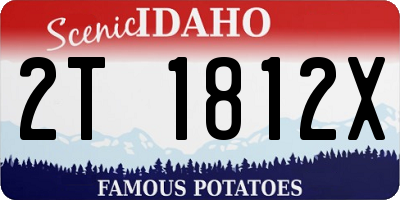 ID license plate 2T1812X