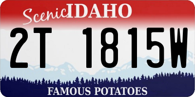 ID license plate 2T1815W