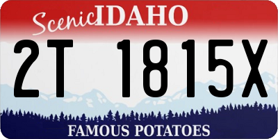 ID license plate 2T1815X