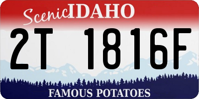ID license plate 2T1816F
