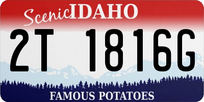 ID license plate 2T1816G