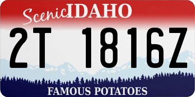 ID license plate 2T1816Z