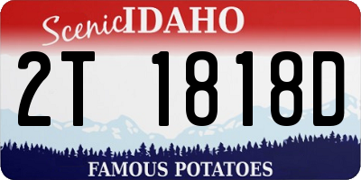 ID license plate 2T1818D
