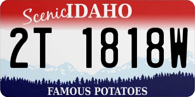 ID license plate 2T1818W