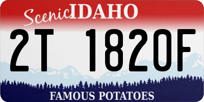 ID license plate 2T1820F