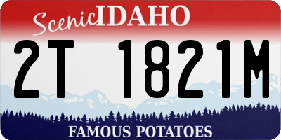 ID license plate 2T1821M
