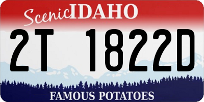 ID license plate 2T1822D