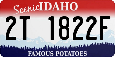 ID license plate 2T1822F