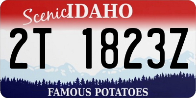 ID license plate 2T1823Z