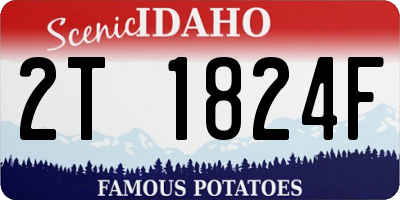 ID license plate 2T1824F
