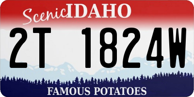 ID license plate 2T1824W