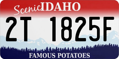 ID license plate 2T1825F