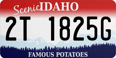 ID license plate 2T1825G