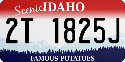 ID license plate 2T1825J